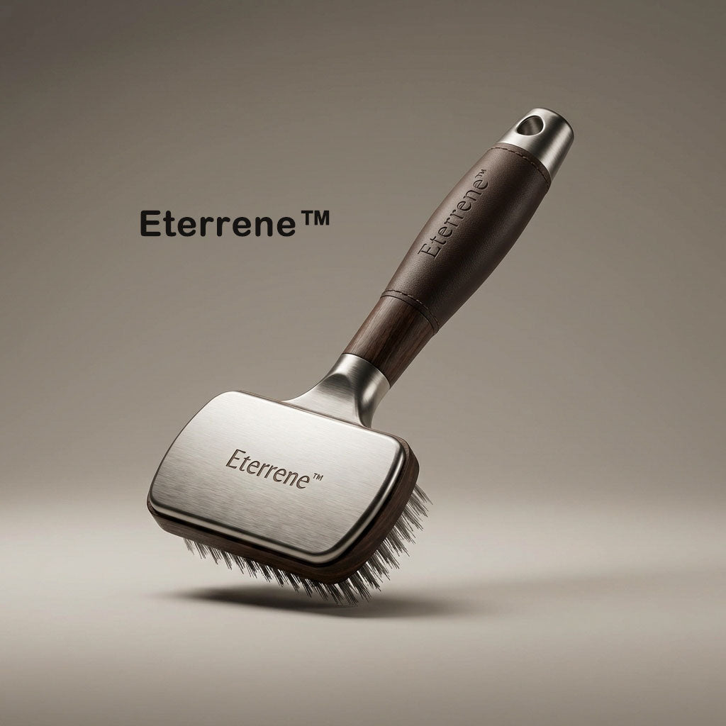 Eterrene™ GentleGlide™ Pet Grooming Brush Smooth Fur. Happy Pets. Easy Grooming.